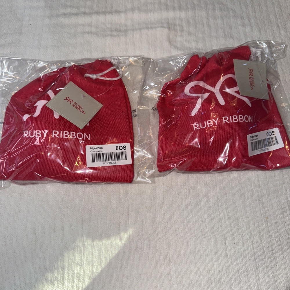 Ruby Ribbon Petals Bra Inserts Pads 0OS Champagne Nude NWT Set of 2‎
